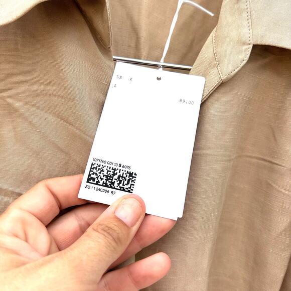 New & Other Stories Los Angeles Atelier Taupe Wrap Crop Tie Front Top 6 - Picture 7 of 9